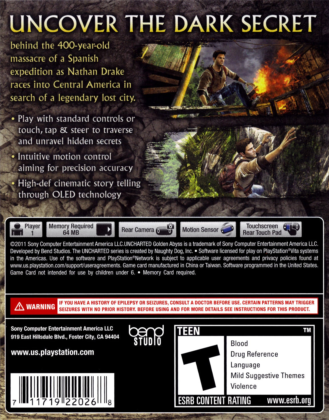 Uncharted: Golden Abyss Playstation Vita