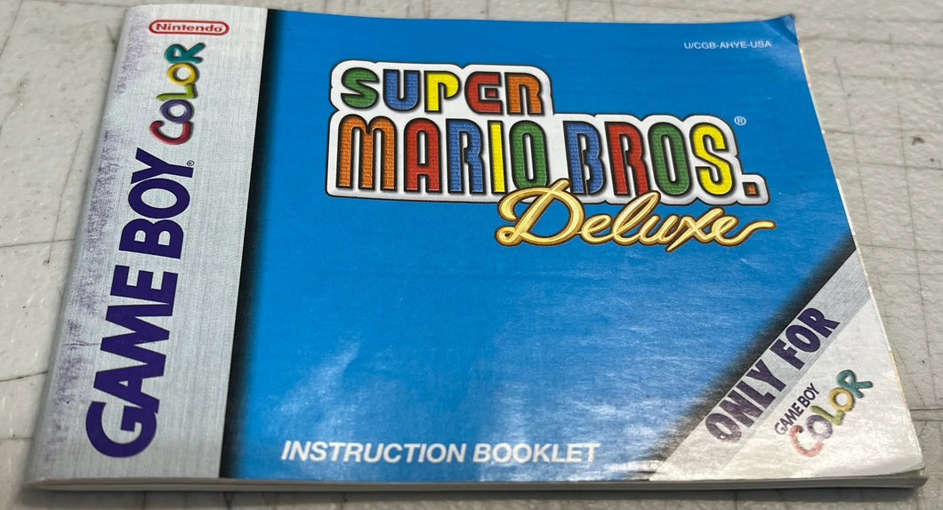 Super Mario Bros Deluxe GameBoy Color Manual