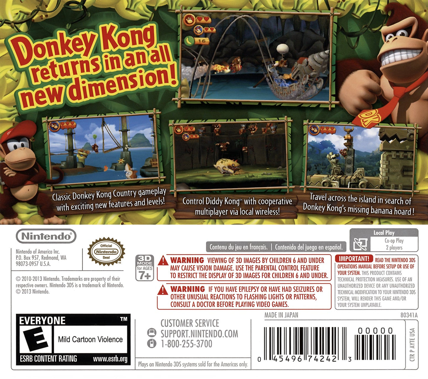 Donkey Kong Country Returns 3D Nintendo 3DS