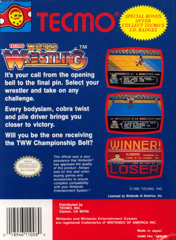 Tecmo World Wrestling NES