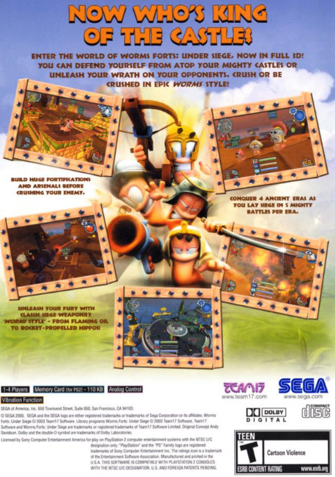 Worms Forts Under Siege Playstation 2