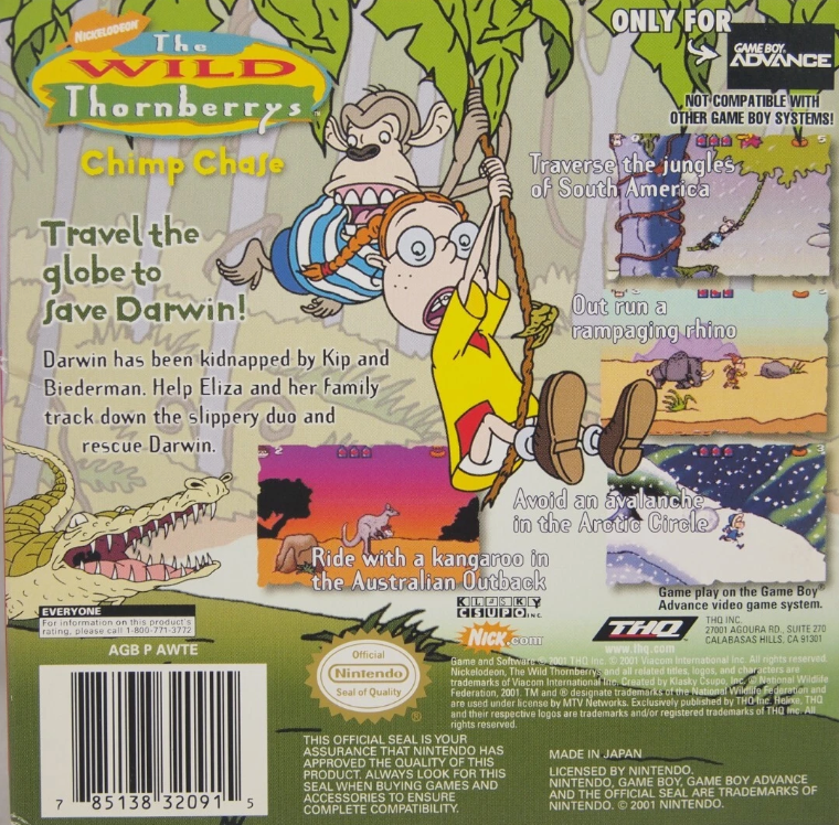 Wild Thornberry's Chimp Chase GameBoy Advance