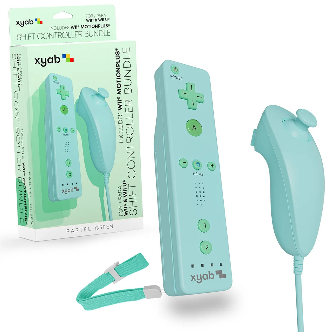 Pastel Green 3rd Party Wii Controller Bundle Wii