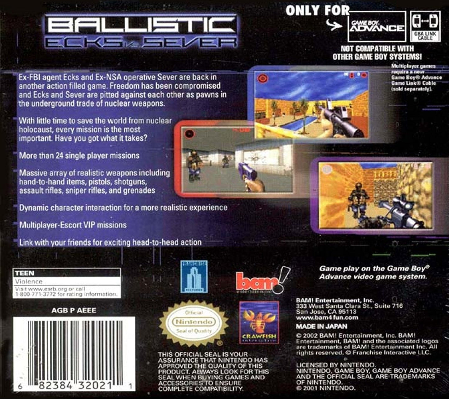 Ballistic Ecks vs Sever GameBoy Advance