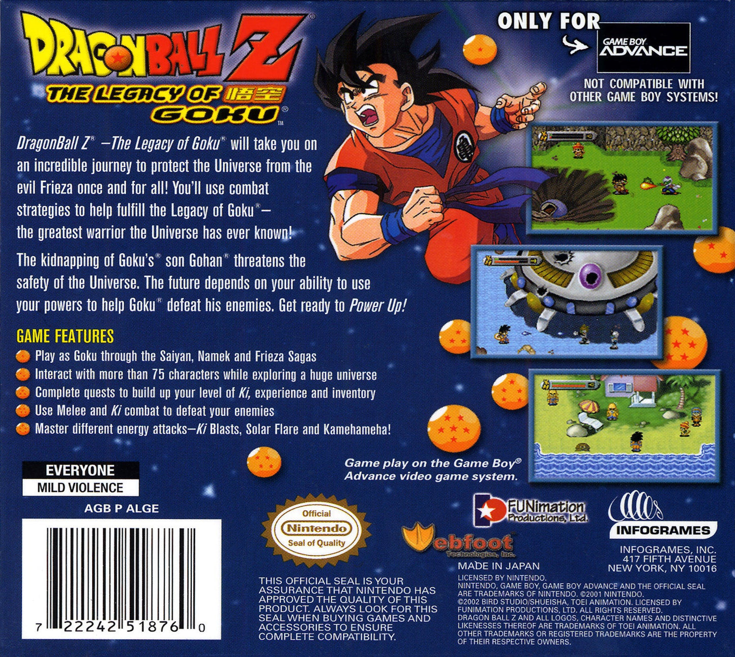 Dragon Ball Z Legacy Of Goku GameBoy Advance