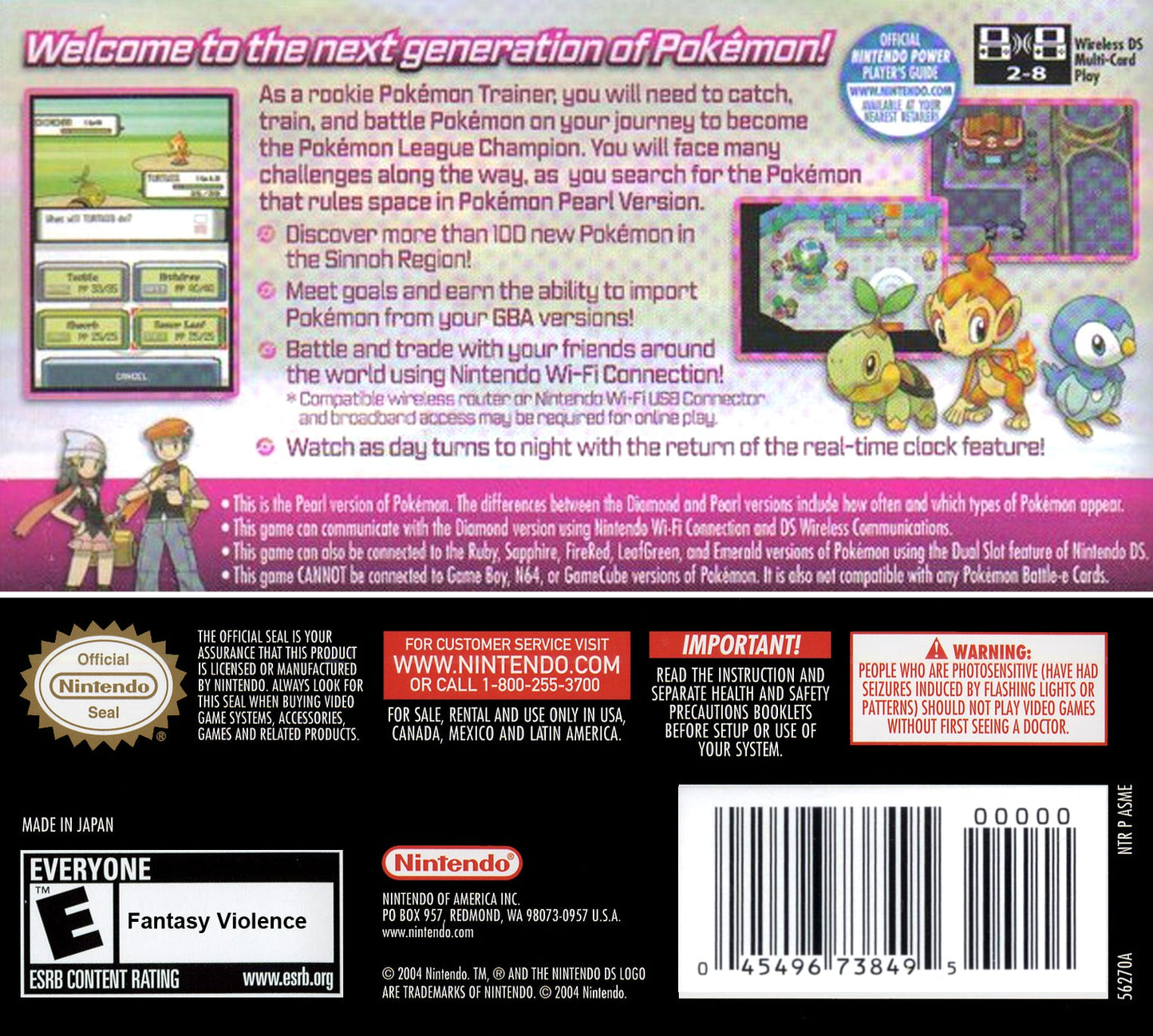 Pokemon Pearl Nintendo DS