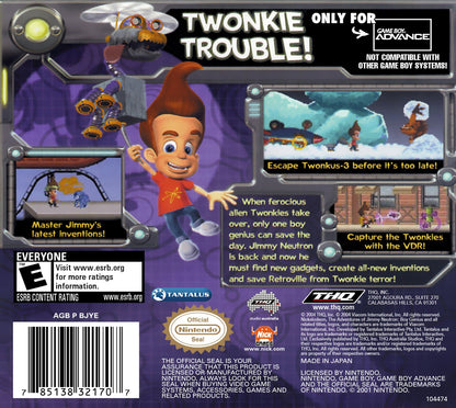 Jimmy Neutron Attack of the Twonkies GameBoy Advance
