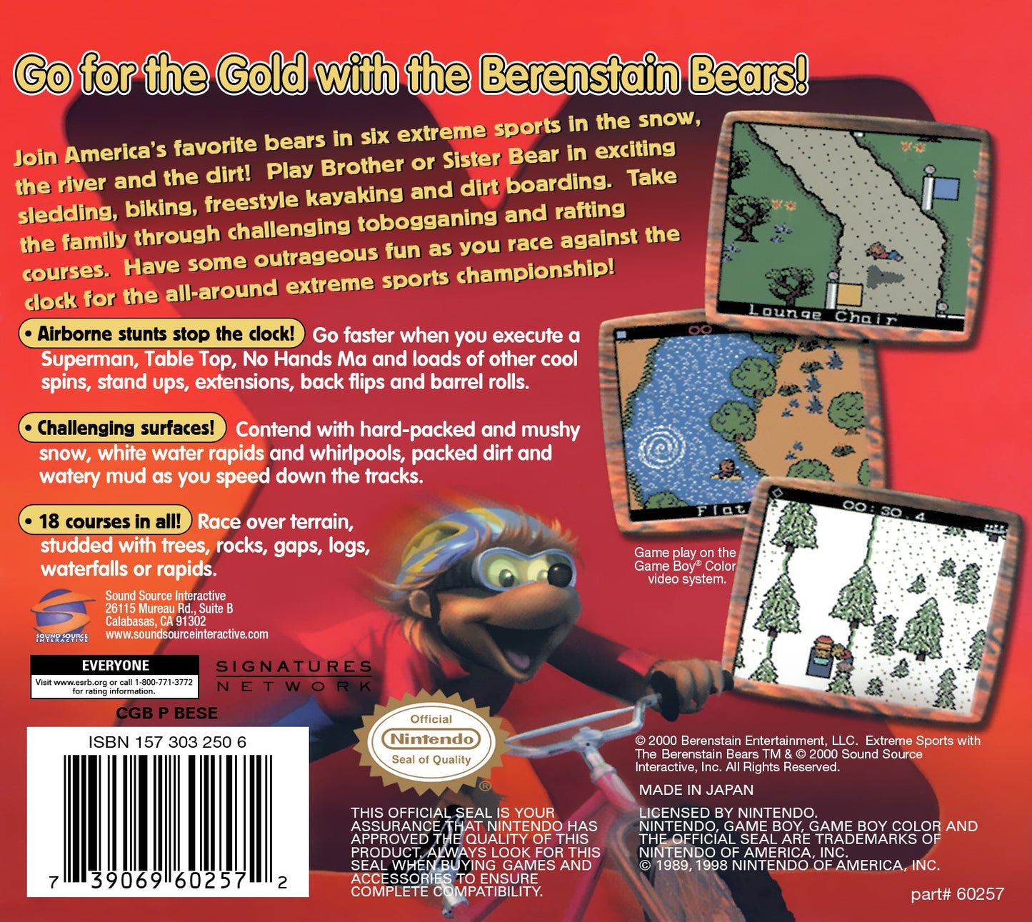 Extreme Sports with the Berenstain Bears GameBoy Color