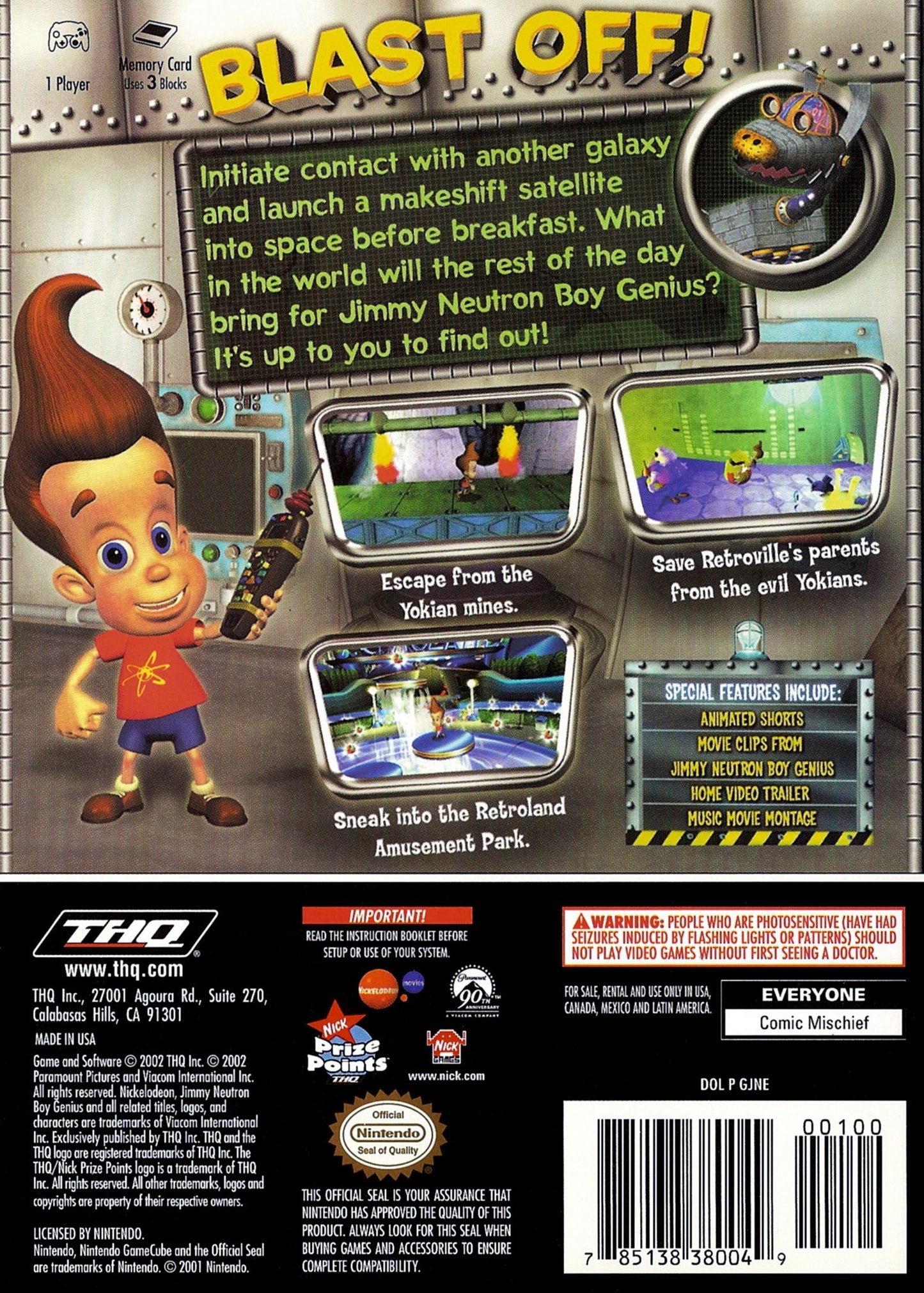 Jimmy Neutron Boy Genius Gamecube