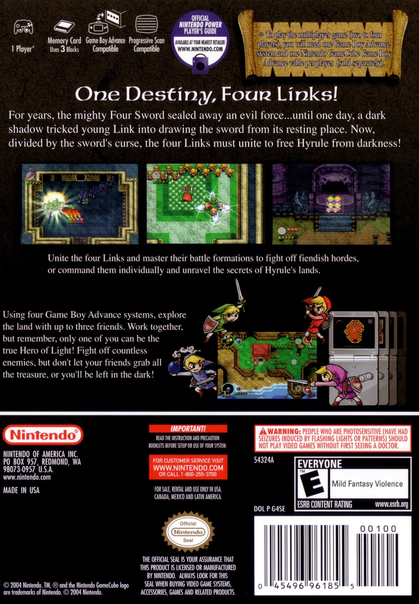 Zelda Four Swords Adventures Gamecube