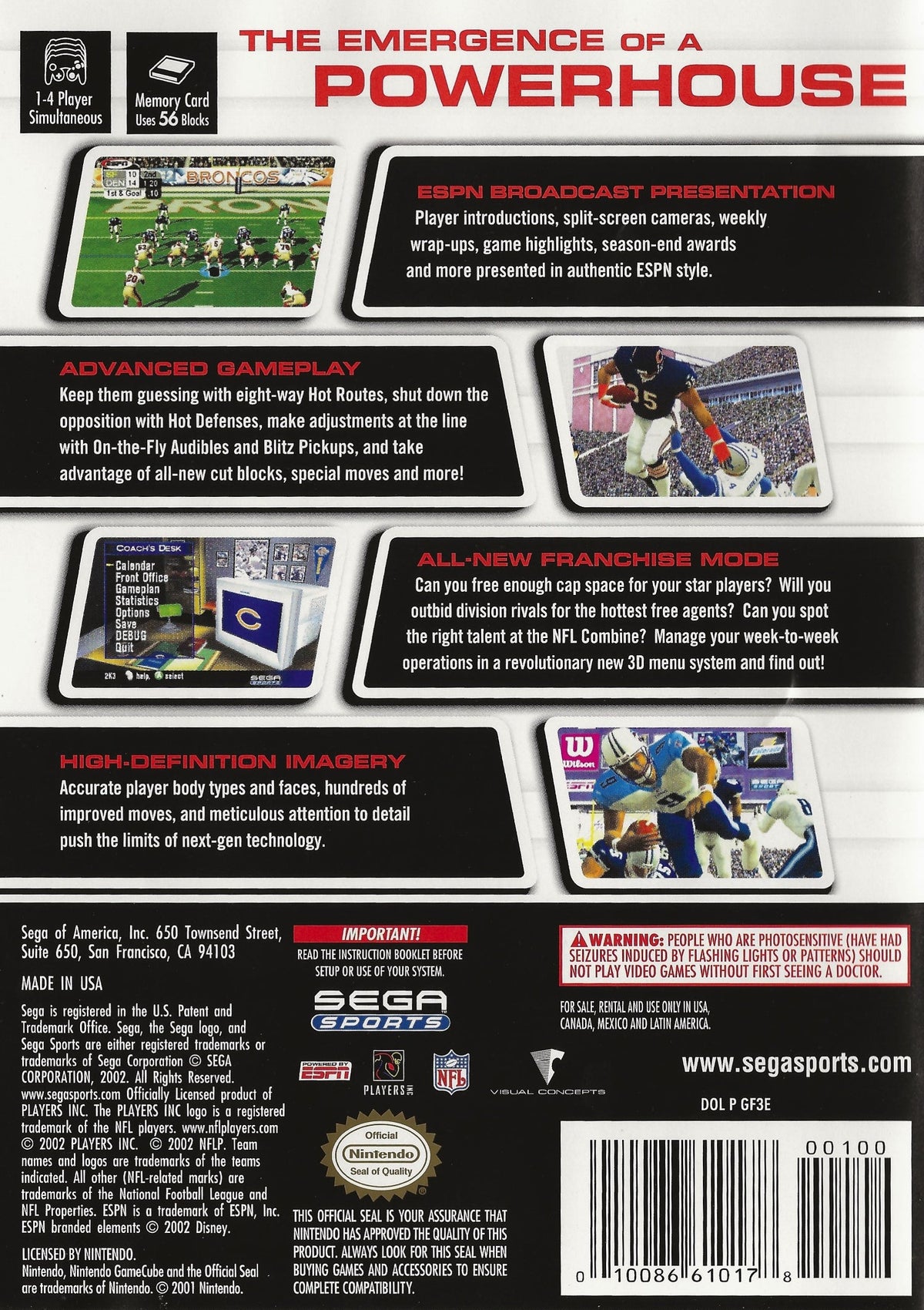 NFL 2K3 Gamecube
