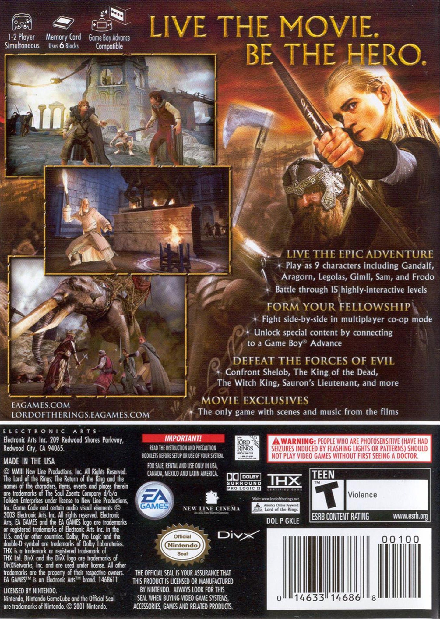 Lord Of The Rings Return Of The King Gamecube