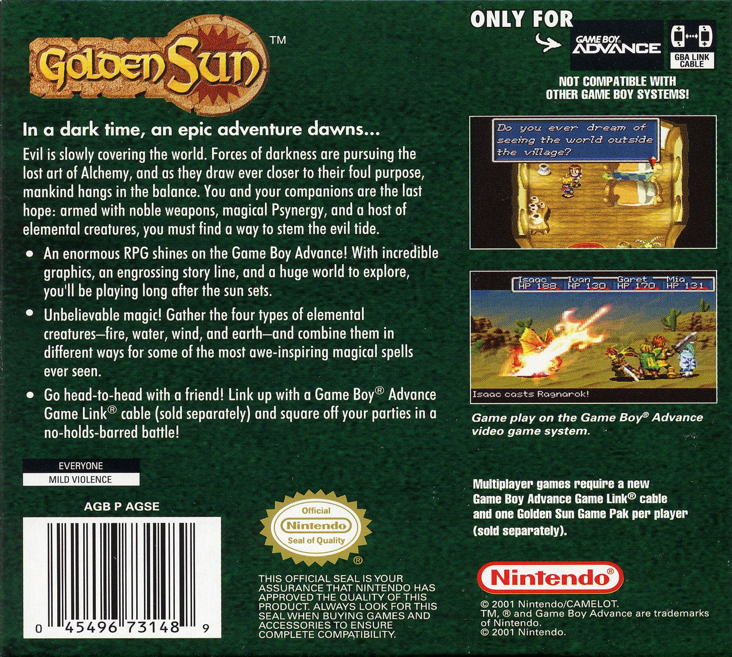 Golden Sun GameBoy Advance