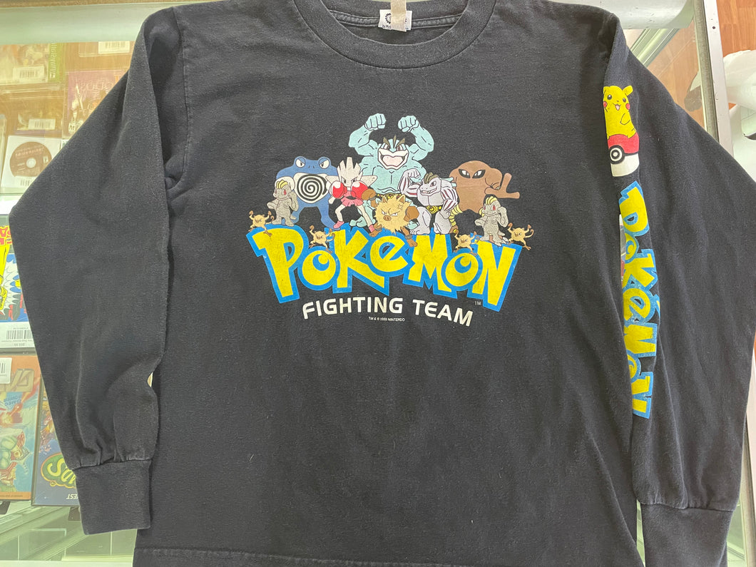 Vintage Fighting Team Pokemon 1999 Long Sleeve T-Shirt Youth Size L