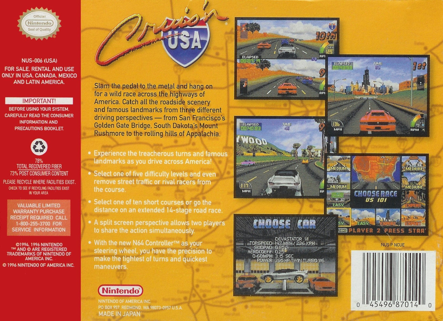 Cruis'n USA Nintendo 64