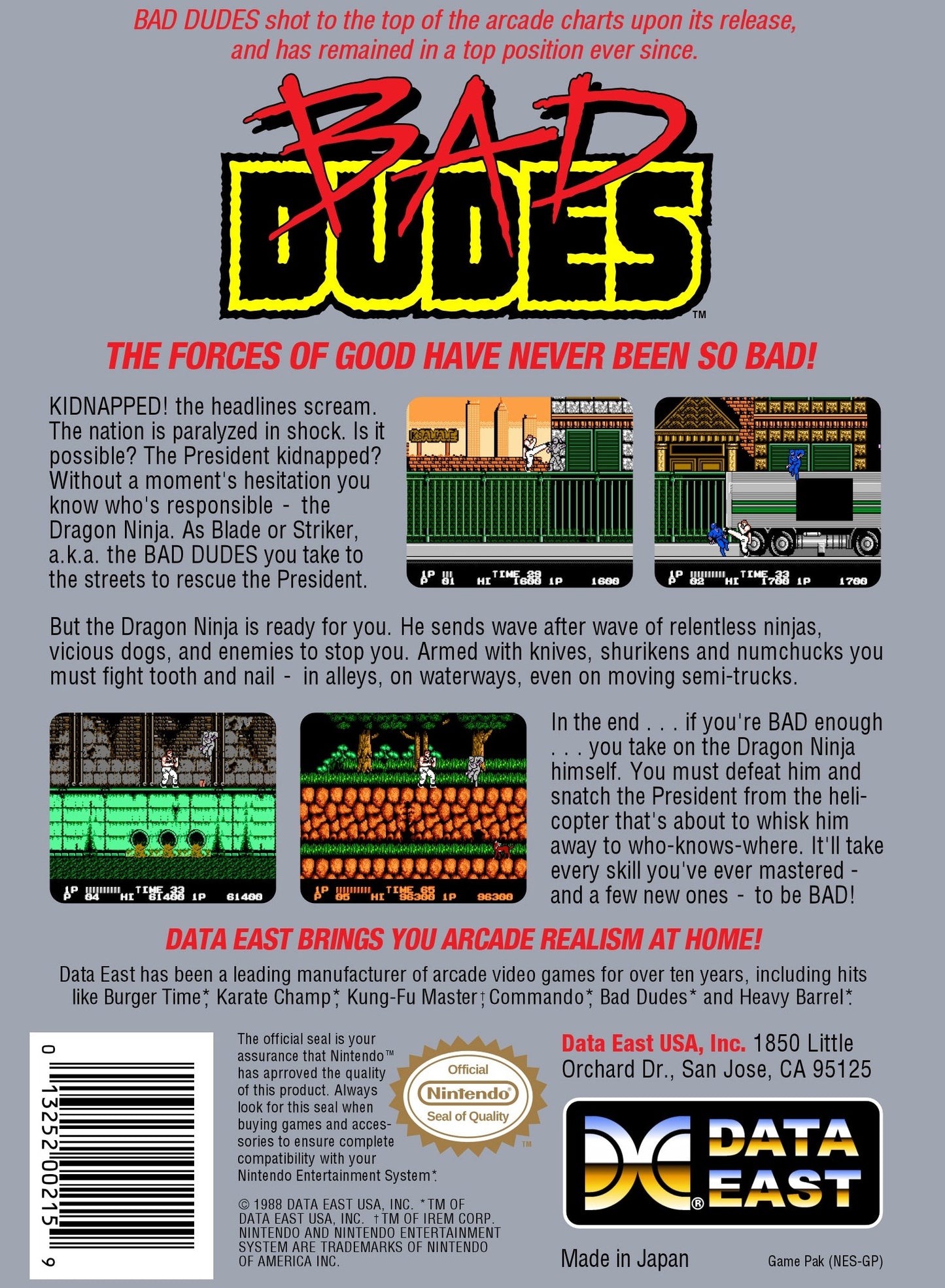 Bad Dudes NES