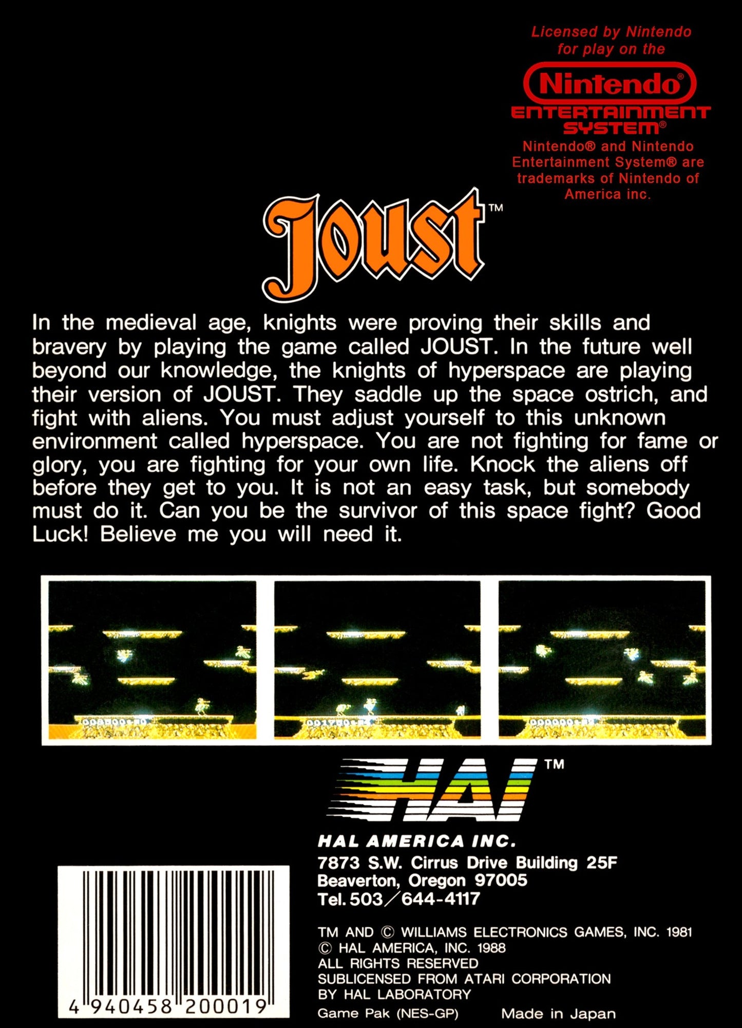 Joust NES