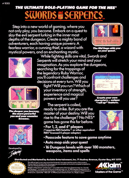 Swords and Serpents NES