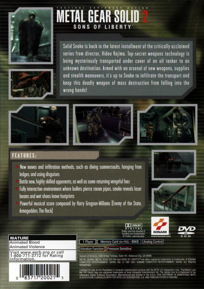 Metal Gear Solid 2 Sons of Liberty Playstation 2