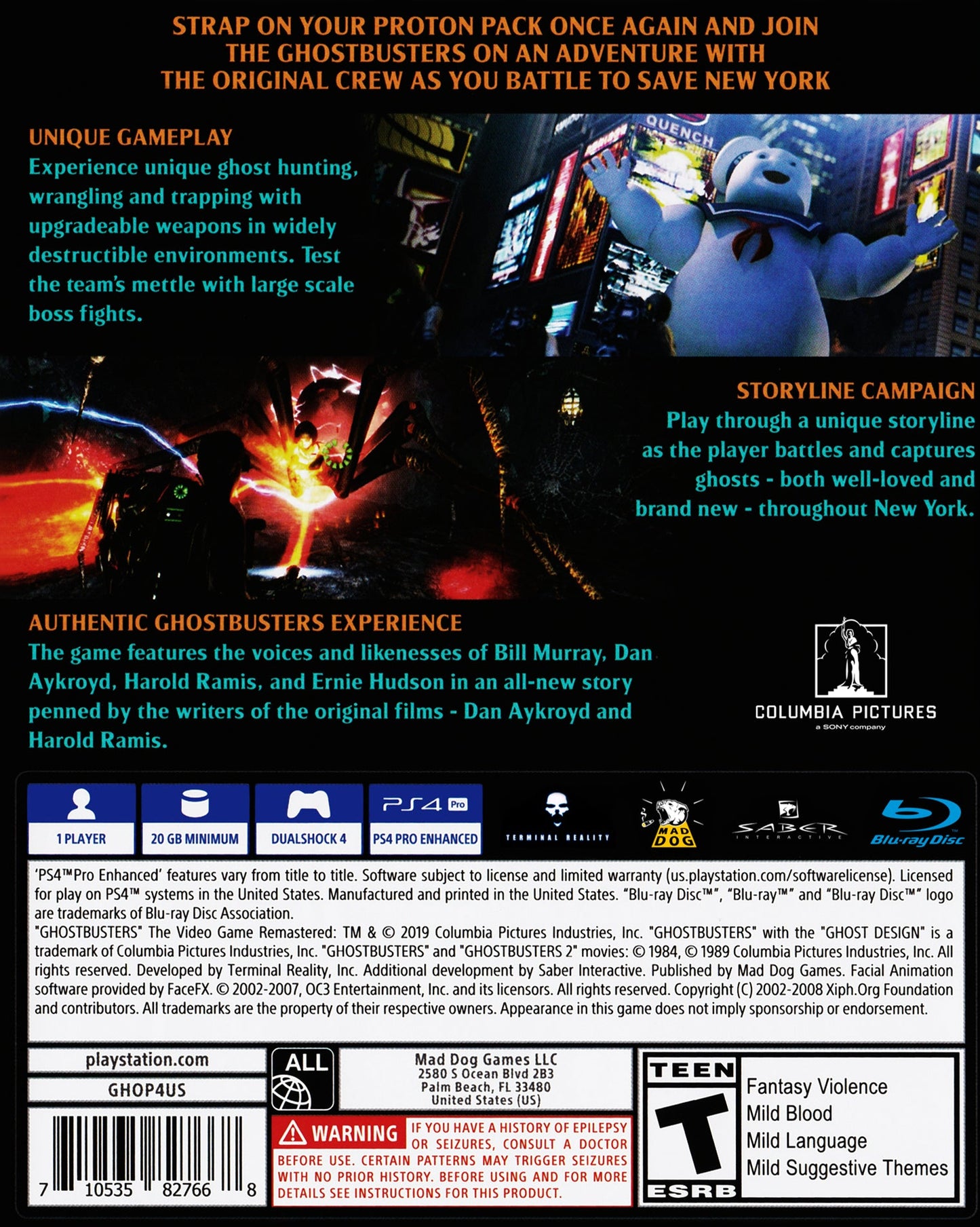 Ghostbusters: The Video Game Remastered Playstation 4