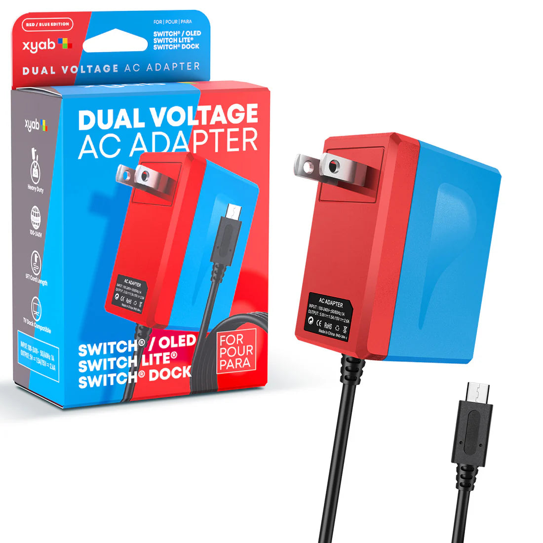 Power Adapter for Nintendo Switch® - Red & Blue Edition