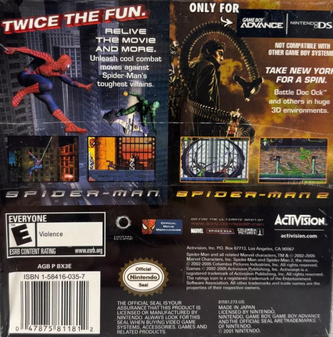 Spiderman Double Pack GameBoy Advance