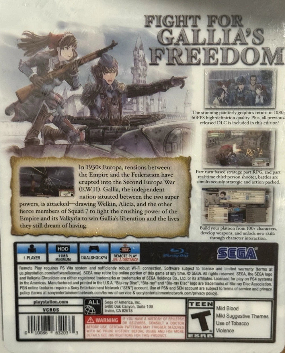 Valkyria Chronicles Remastered [Steelbook Edition] Playstation 4