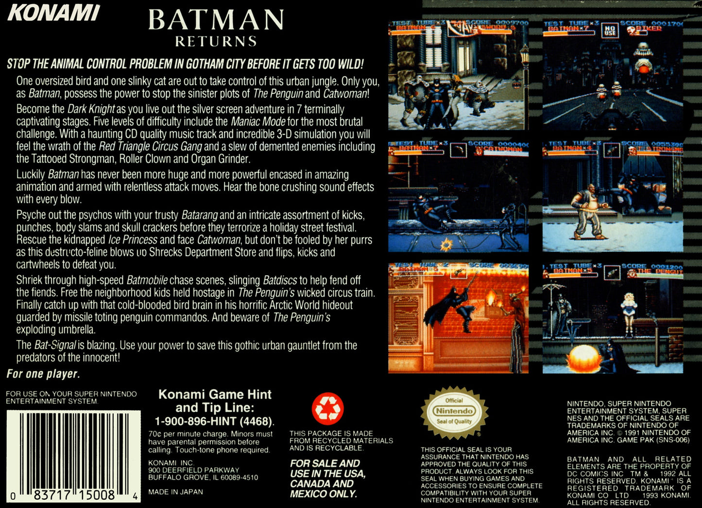 Batman Returns Super Nintendo