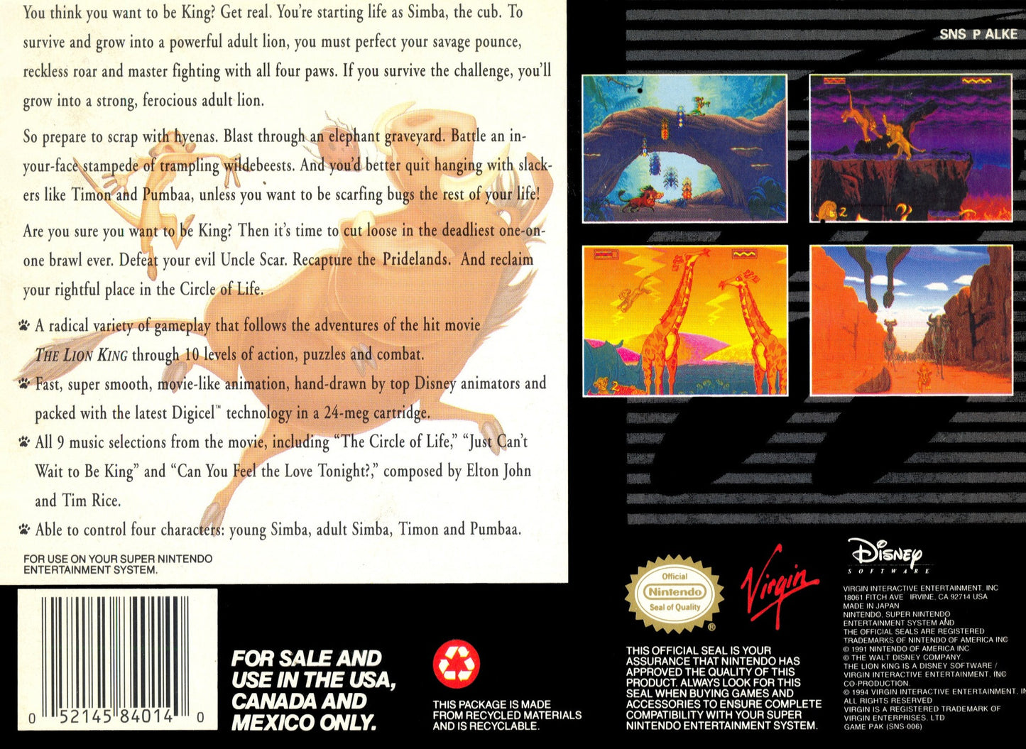 The Lion King Super Nintendo