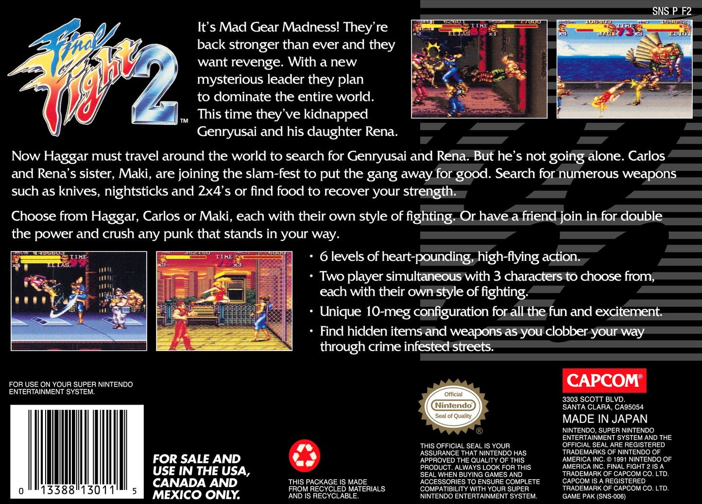 Final Fight 2 Super Nintendo