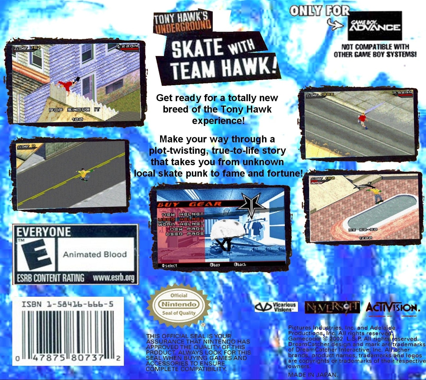 Tony Hawk Underground GameBoy Advance