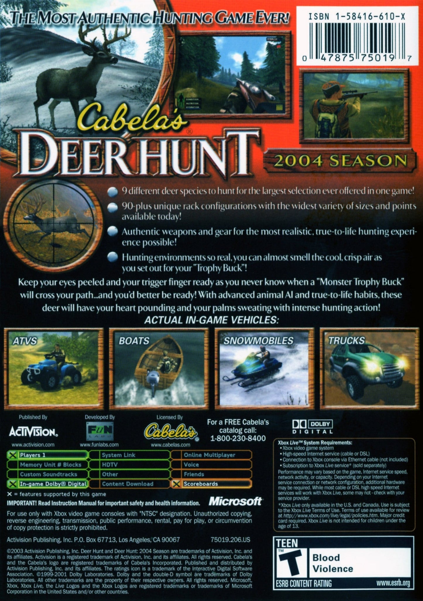 Cabela's Deer Hunt 2004 Xbox