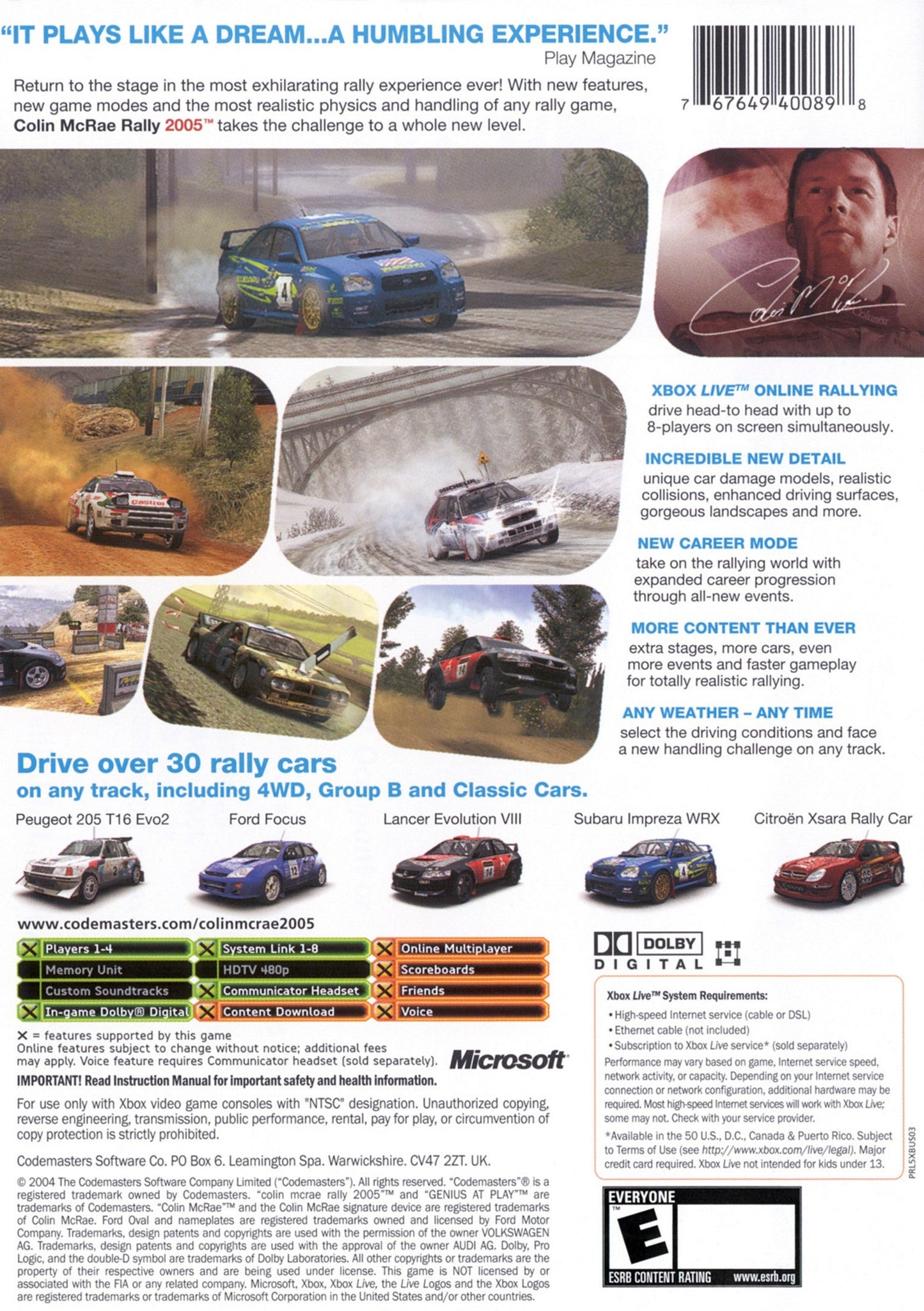 Colin McRae Rally 2005 Xbox