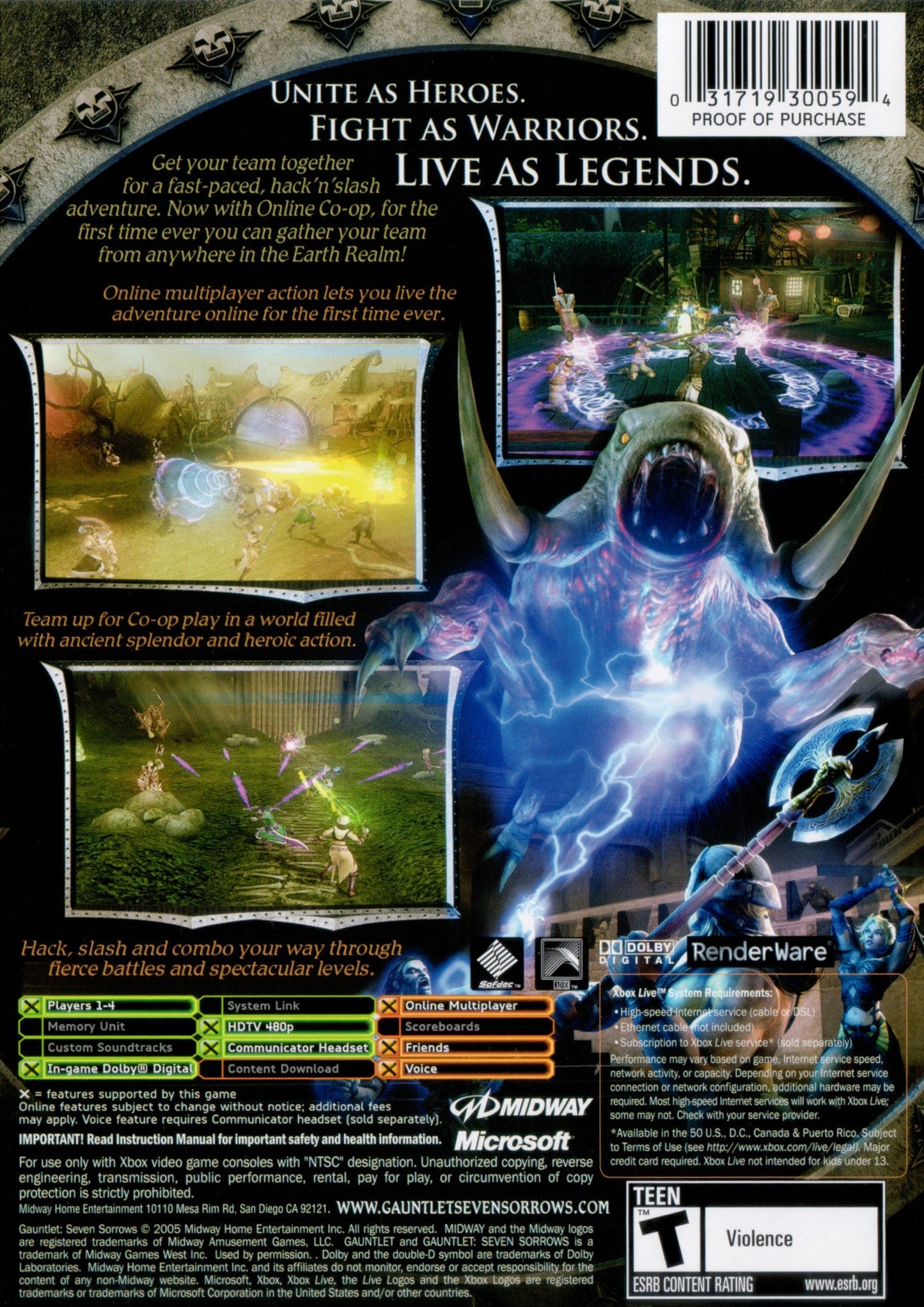Gauntlet Seven Sorrows Xbox