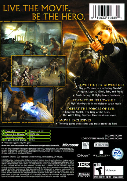 Lord Of The Rings Return Of The King Xbox