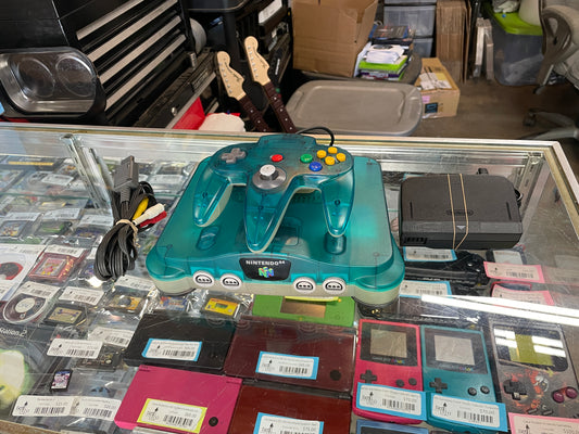 Ice Blue & Clear White Nintendo 64 System JP Nintendo 64