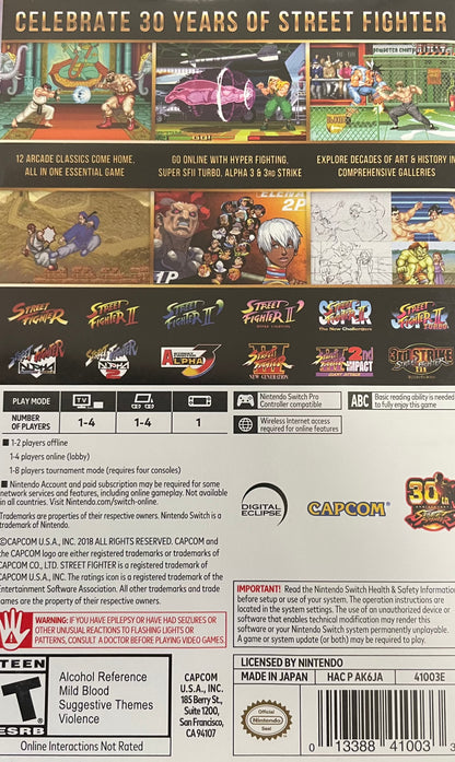 Street Fighter 30th Anniversary Collection Nintendo Switch