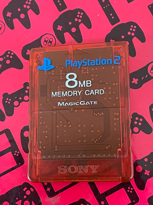 Crimson Red 8Mb Memory Card Sony MagicGate Playstation 2
