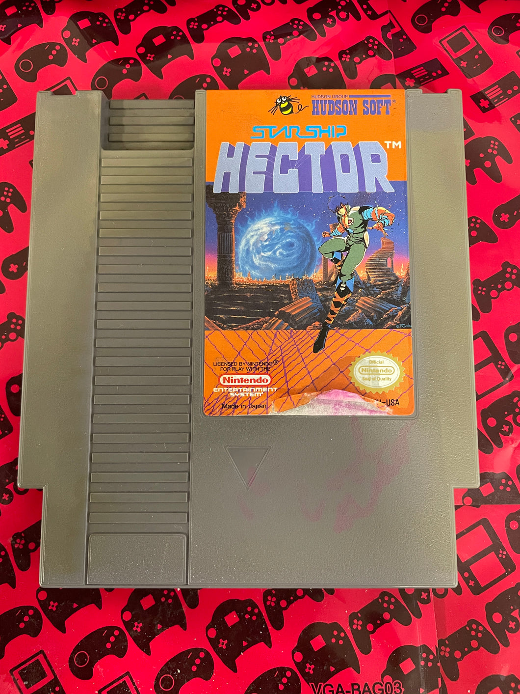 Starship Hector NES Rough Front Label And Cartridge